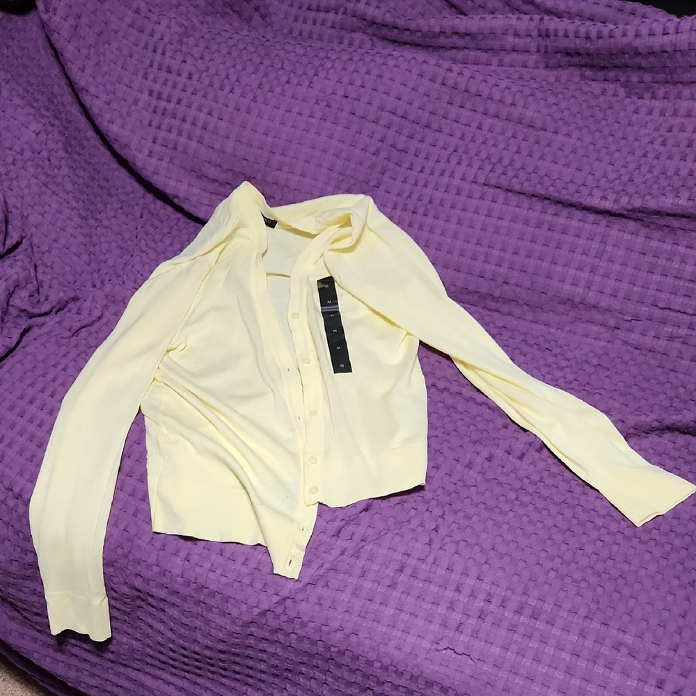 Banana Republic Light Yellow Button Down Sweater